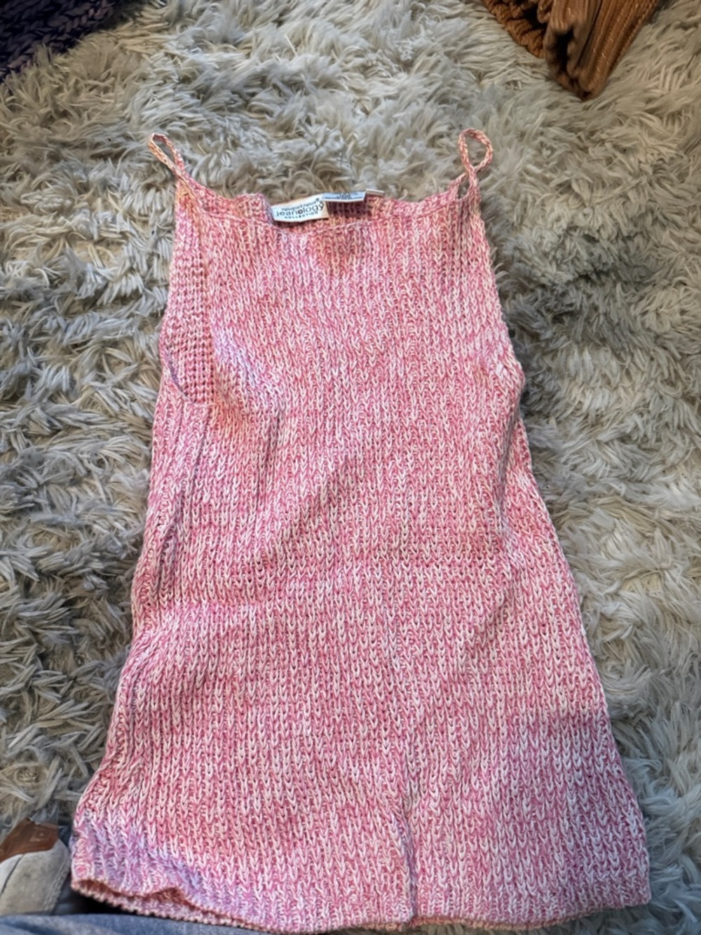 Newport News Pink Marled Knit Tank Top